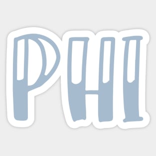 Light Blue Phi Letter Sticker